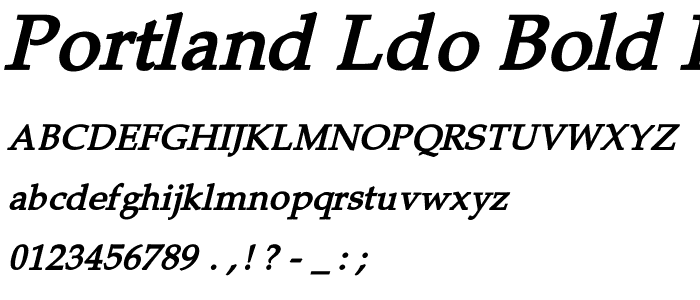 Portland LDO Bold Italic police